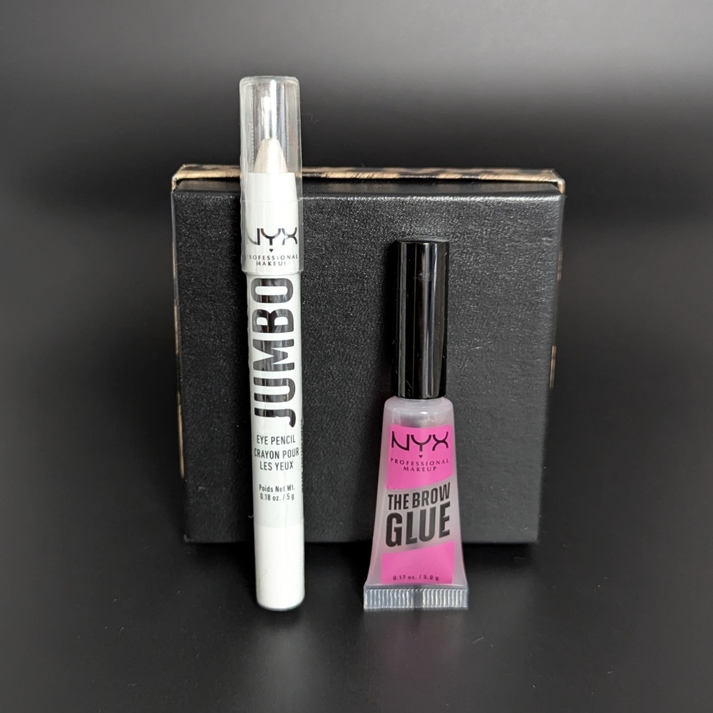 Lot Of 2 NYX products White Jumbo Eye Pencil And Clear Brow Glue